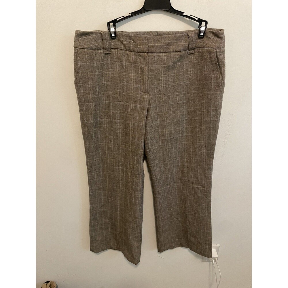 Dalia Collection Women's Gray Plaid Dress Pants Regular Size 12